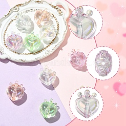 10шт УФ-покрытие прозрачные радужные переливающиеся акриловые бусины&nbsp;OACR-YW0003-59