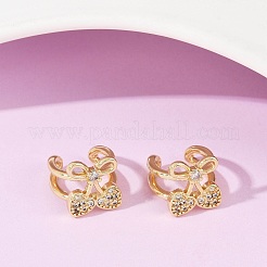 Латунные серьги-манжеты из прозрачного кубического циркония EJEW-Q045-02G