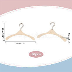 Ahademaker 30 шт. миниатюрные деревянные вешалки для кукол DOLL-GA0001-08