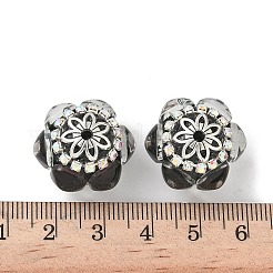 Акриловые бусины-рондели со стразами&nbsp;CLAY-NH0003-02AS-04