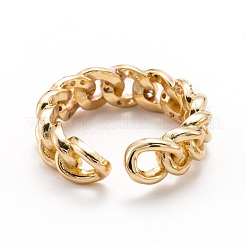 Латунные кольца из манжеты с прозрачным цирконием RJEW-I077-01G