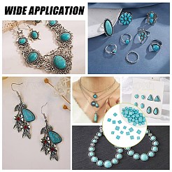 60 шт. 3 стиля синтетических бирюзовых кабошонов&nbsp;TURQ-AR0001-49