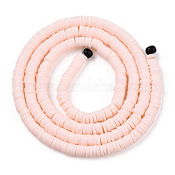 Плоские круглые бусинки распорки ручной полимерной глины&nbsp;X-CLAY-R067-4.0mm-27