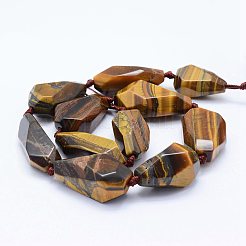 Природных тигровый глаз бисер нитей G-F531-K02