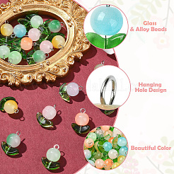 80 шт. 8-х цветные подвески из искусственного желеобразного стекла&nbsp;PALLOY-CJ00082