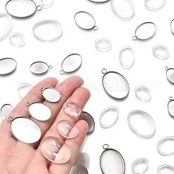 Наборы для самостоятельного изготовления овальных подвесок из нержавеющей стали 304 DIY-FS0008-29