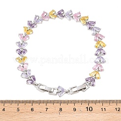 Теннисные браслеты из платиновой латуни с микропаве из кубических цирконий&nbsp;BJEW-B160-13P