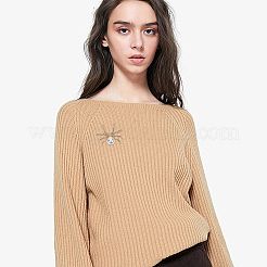 3шт брошь из двухцветного сплава со стразами JEWB-WR0001-05