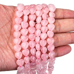 Сердце природного розовый кварц бисер пряди G-G632-01