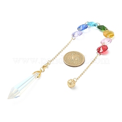 Стеклянные подвесные украшения в форме капли/конуса&nbsp;HJEW-JM01163