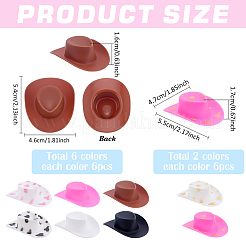 48 шт. 8 стиля мини-ковбойская шляпа пластиковые аксессуары FIND-PH0027-03