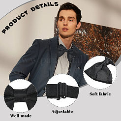 1 шт. полиэстеровый искусственный шелк галстук-бабочка для жениха&nbsp;AJEW-SP0003-31A