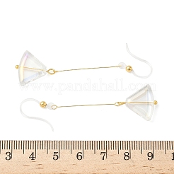 Серьги-подвески в виде веера из нержавеющей стали 304 с гальваническим покрытием&nbsp;EJEW-Z129-11G-02