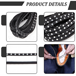 Плоский кожаный шнур для сапожника с металлической заклепкой AJEW-WH0561-08B