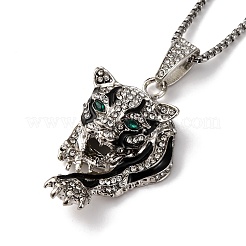 Ожерелья с подвеской из леопардового сплава со стразами и черной эмалью для мужчин FS-WG82C69-02