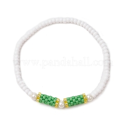 Стеклянные бусины эластичные браслеты для женщин&nbsp;BJEW-MZ00153-02