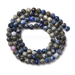 Нитки бусины из натурального ляписа-лазури G-RM2025-A24-4mm