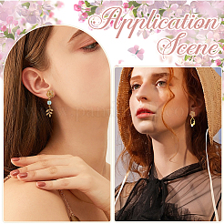 4 пара латунных сережек-гвоздиков KK-BBC0020-02