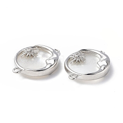 Экологически чистая латунь с покрытием для стойки прокладывает прозрачные подвески из кубического циркония с белой оболочкой KK-F845-02P