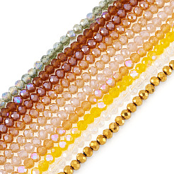 10 нить 10 цвета гальванические стеклянные бусины нити&nbsp;EGLA-TA0013-25