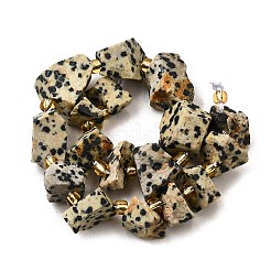 Необработанные грубые натуральные нити бусин из далматинской яшмы G-Z087-A01