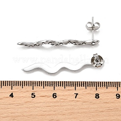 Серьги-гвоздики из нержавеющей стали 304 со стразами&nbsp;LS-EJEW-Z116-01P