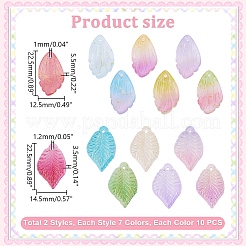 140 шт. двухцветные стеклянные подвески с осенней тематикой GLAA-GA0001-84