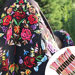 10 моток двухслойной полиэфирной нити для вышивания&nbsp;OCOR-CY0002-99H