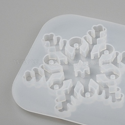 Рождественские поделки снежинки силиконовые кулон Молды&nbsp;X-DIY-P006-31