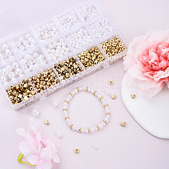 Наборы для самостоятельного изготовления браслетов из искусственного жемчуга и бусин ccb из АБС-пластика&nbsp;DIY-YW0011-54