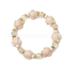 3шт 3 стиля синтетические бирюзовые бусины эластичные браслеты BJEW-JB11574