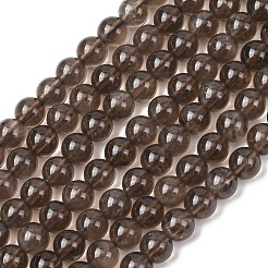 Природные дымчатый кварц бисер пряди круглые&nbsp;G-E329-6mm-38B