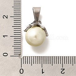 Подвески из пластика и жемчуга из нержавеющей стали 304 STAS-U035-20AS