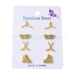 Комплекты сережек из нержавеющей стали 304 EJEW-S248-04G