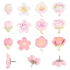 Набор из 48 смоляного цветка и железных кнопок&nbsp;AJEW-TAC00050