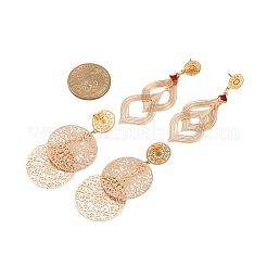 2 пара сережек-гвоздиков из латуни и стекла EJEW-JE06508