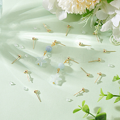 50 шт. латунный шарообразный штифт для серьги с горизонтальными петлями&nbsp;KK-BC0012-44