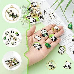 36 шт. 9 подвески из сплава и эмали в стиле панды&nbsp;ENAM-FS0002-31