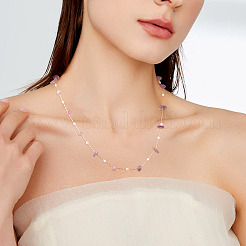 2 м цепочки из натурального аметиста и АБС-пластика&nbsp;CHC-TA0001-25