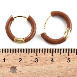 Серьги-кольца из латуни и 925 стерлингового серебра EJEW-R013-02G-02