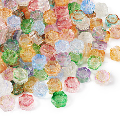 120 шт. двухцветных прозрачных гальванизированных стеклянных бусин GLAA-TA0001-31