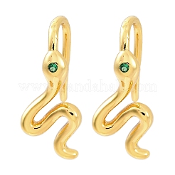 Серьги-подвески из латуни с микропаве из кубического циркония EJEW-G425-04G-02