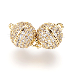 Магнитные застежки из латуни с цирконием и микропаве с петлями ZIRC-E120-05G-10mm-NR