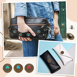 24 шт. 4-х цветные литые кнопки AJEW-GA0006-89