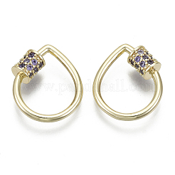 Латунь микропаве кубический цирконий винт карабин подвески с замком KK-R136-069D-NF