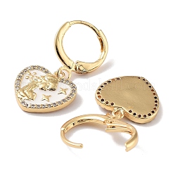 Серьги с подвесками из латуни с покрытием из настоящего 18-каратного золота EJEW-L269-003G-02