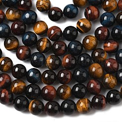 Природных тигровый глаз бисер нитей&nbsp;G-F173-14-10mm