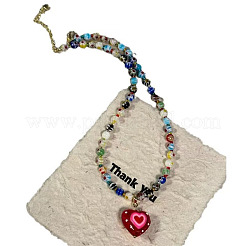 Ожерелья из богемского стекла с подвеской в форме сердца для женщин FS-WG4E31E-01