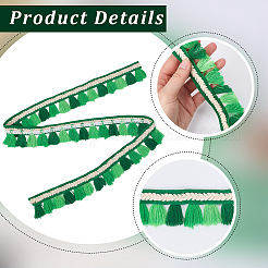 5 м полиэстеровой кружевной бахромы в этническом стиле&nbsp;SRIB-CY0001-03B