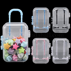 4 шт. 4-х цветные пластиковые ящики для хранения в форме сумки на колесиках&nbsp;AJEW-SP0002-60